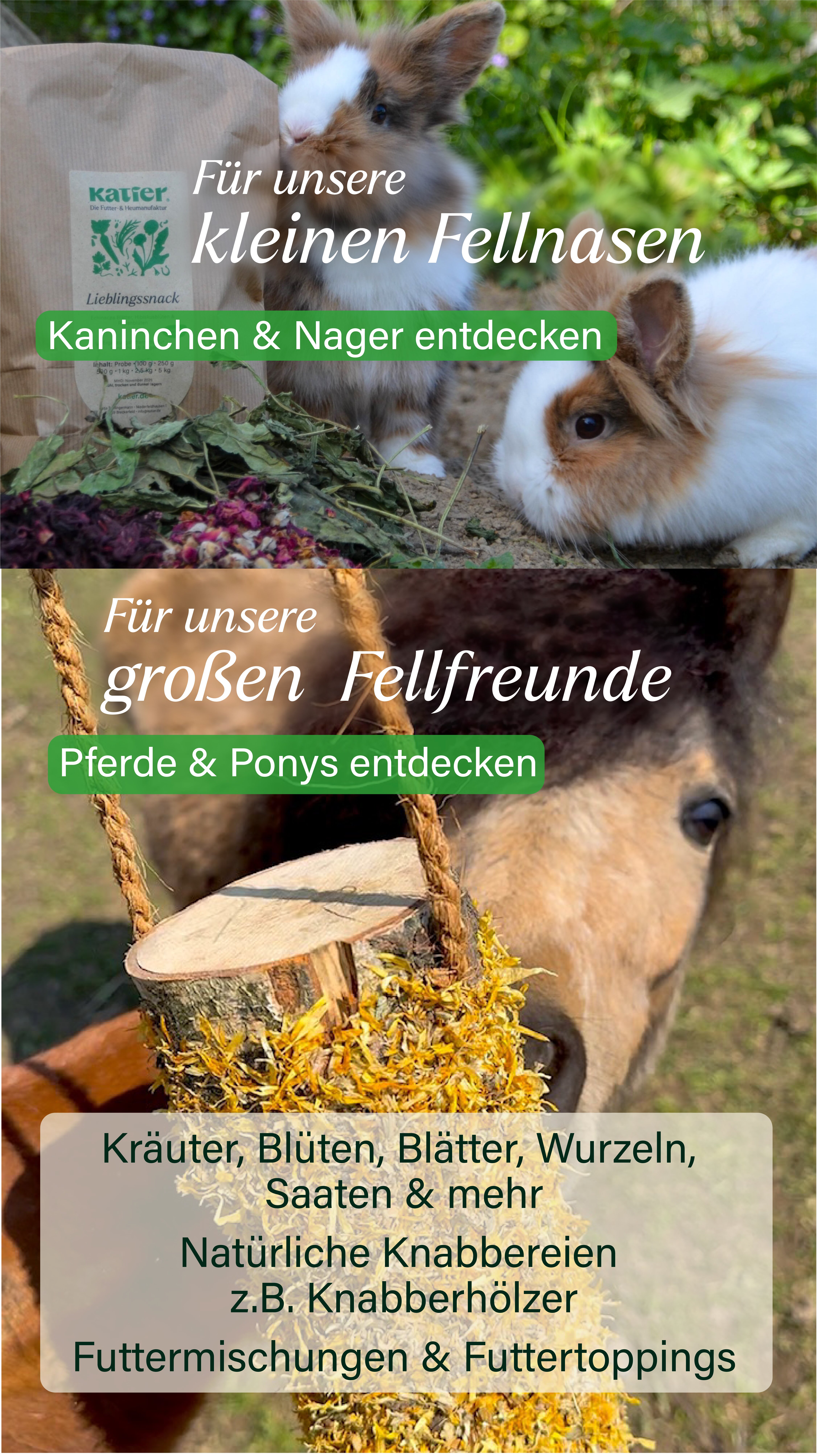 Pferdefutter, Kaninchenfutter