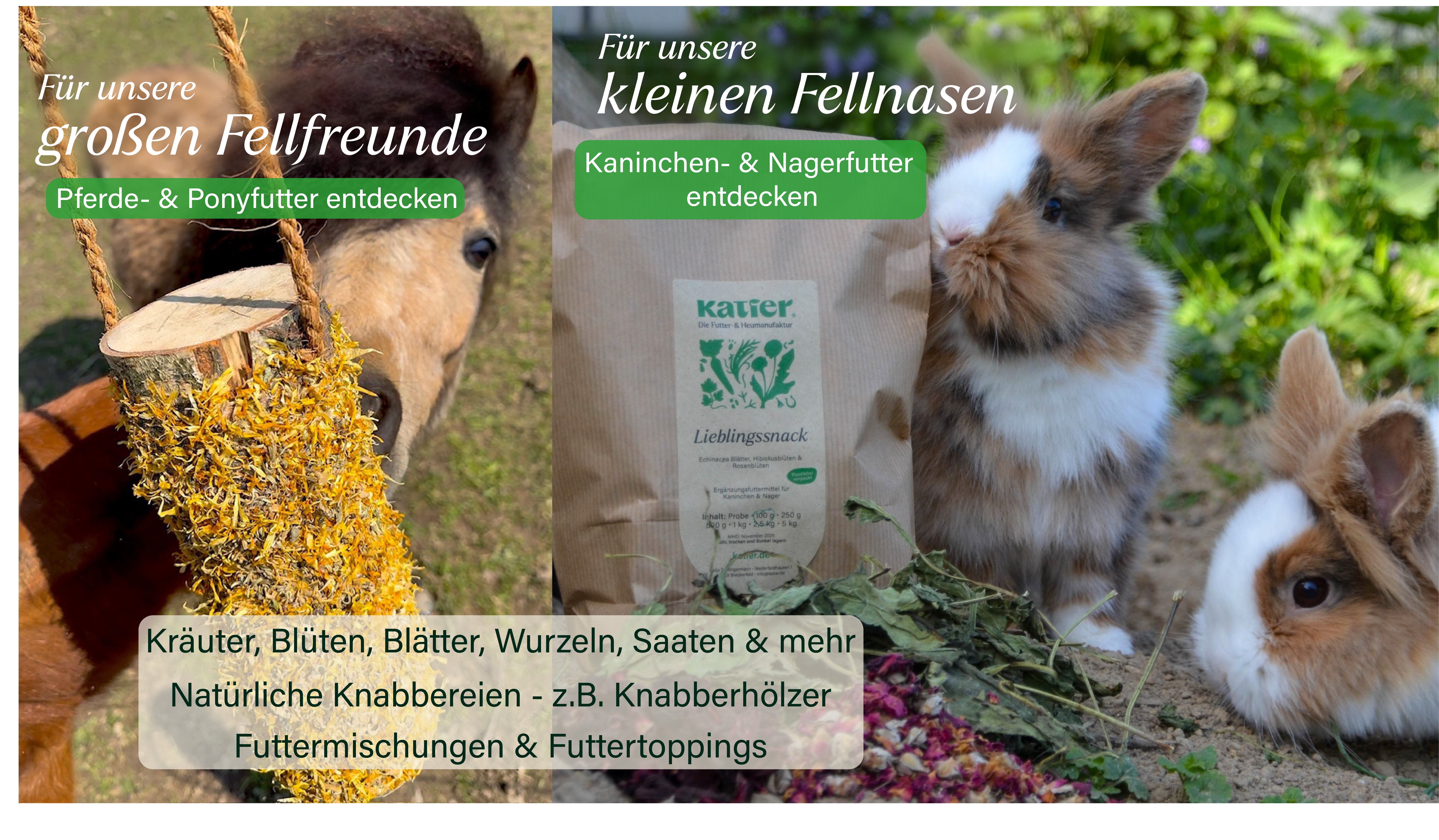 Futter für Pferde, Kaninchen & Meerschweinchen